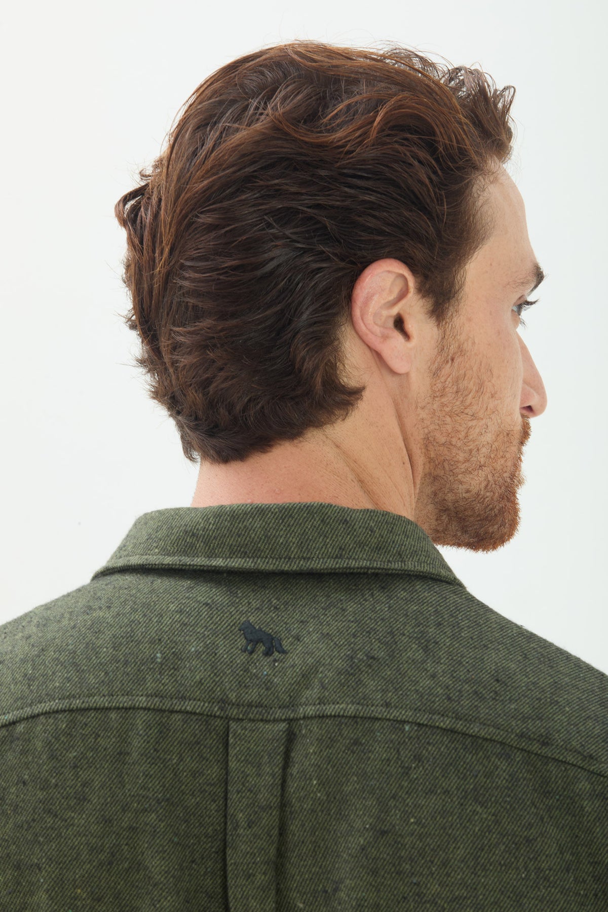 Camisa Manga Longa Casual Masculina Acostamento Verde Militar
