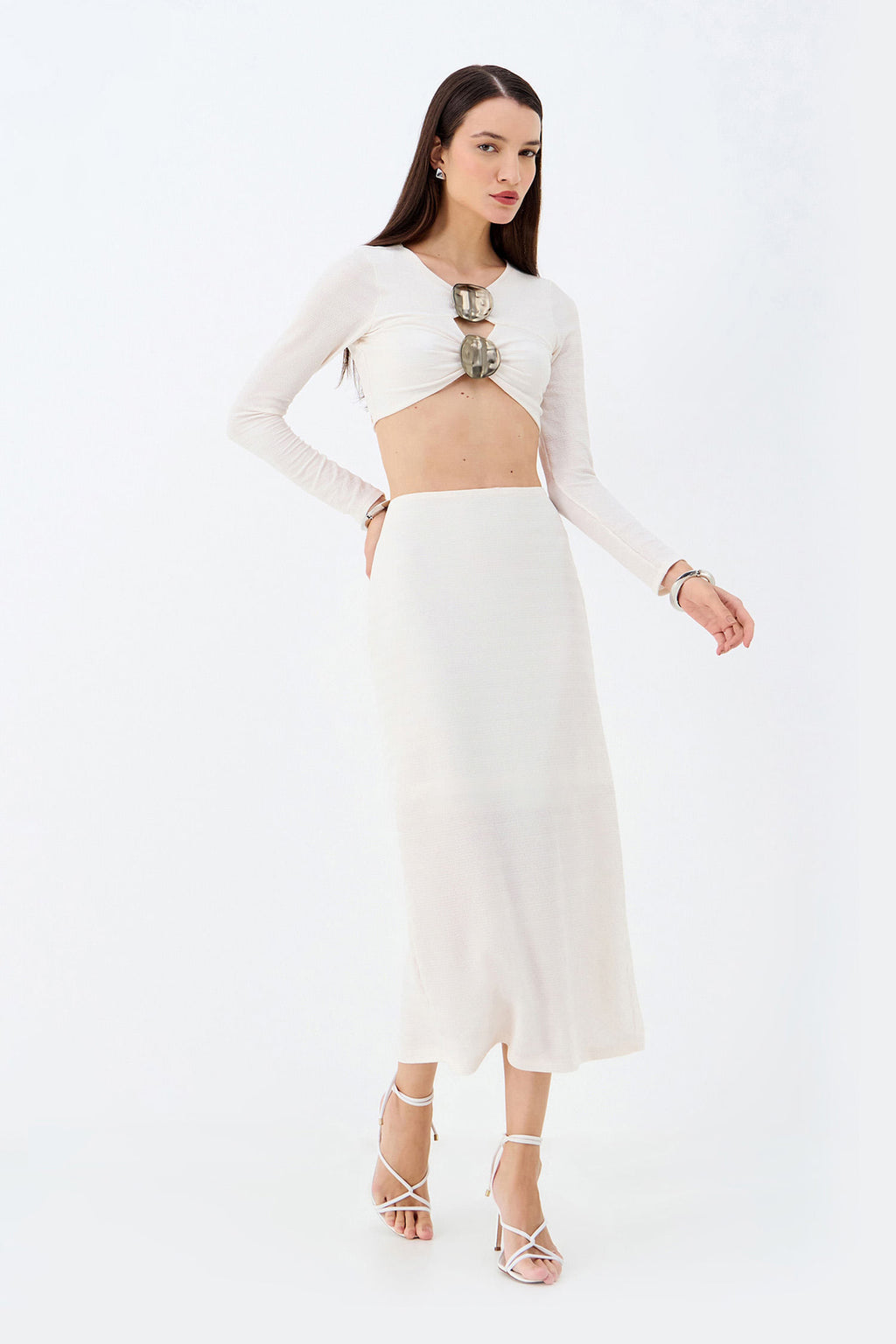 Blusa Celebration Cut Out ACT Feminino Off White