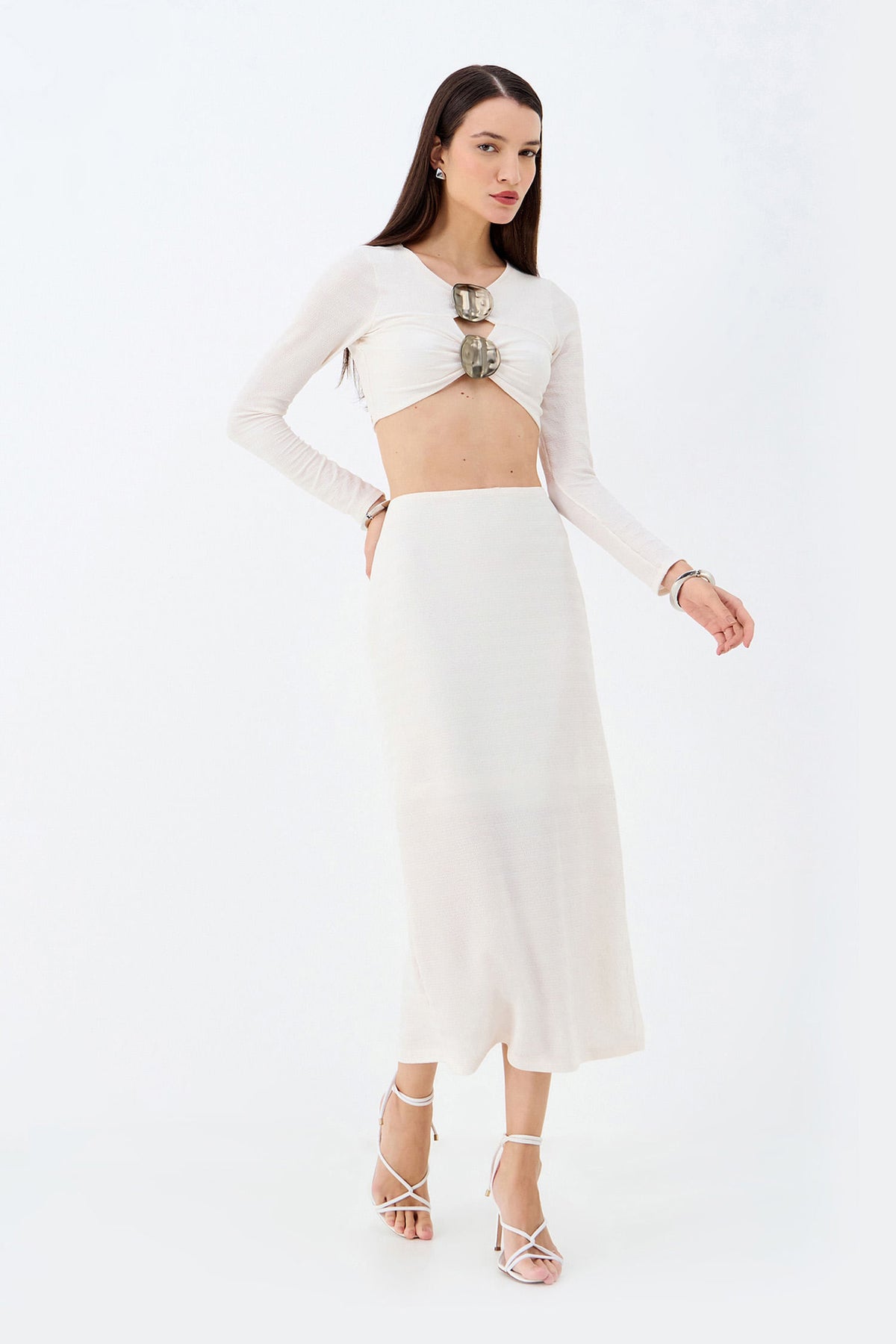 Blusa Celebration Cut Out ACT Feminino Off White