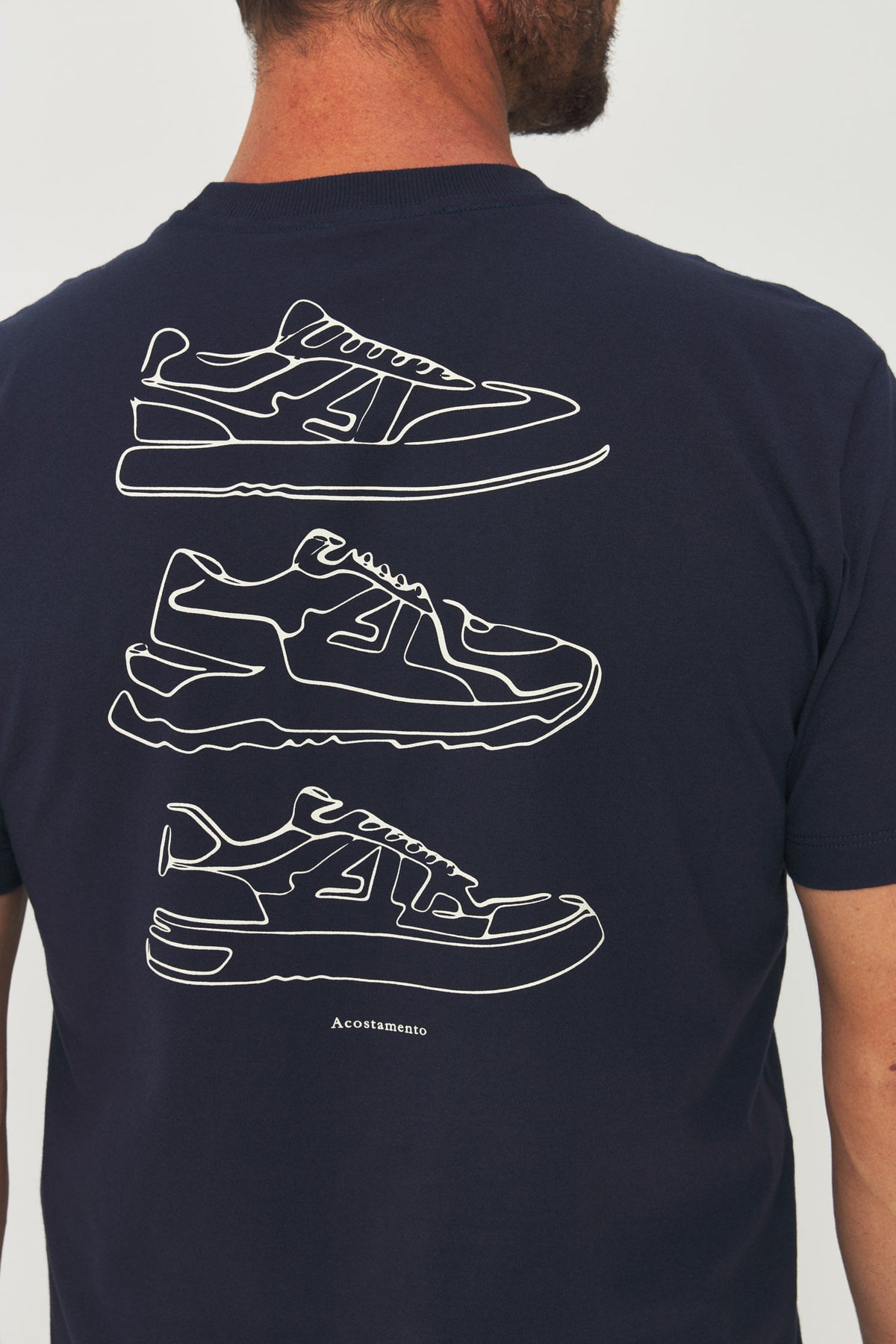 Camiseta Estampa Costas Masculina Acostamento Marinho