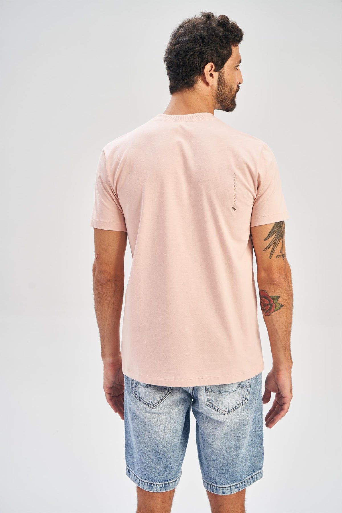 Camiseta Plan Line Masculina Acostamento Rosa Cha