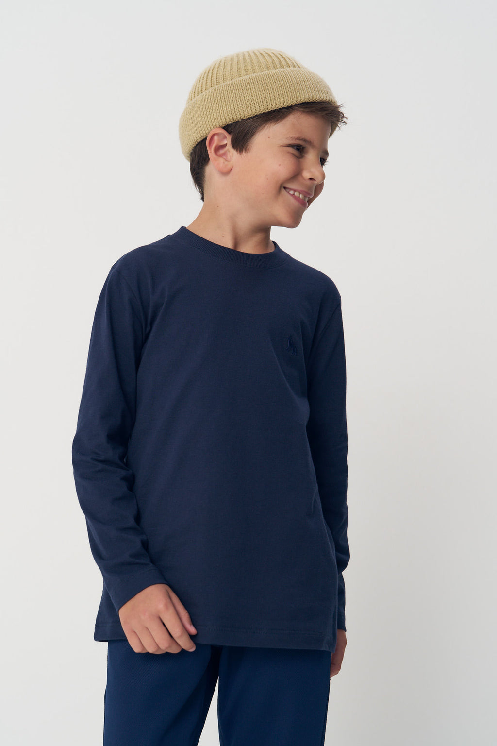 Camiseta Manga Longa Menino Acostamento Next Marinho