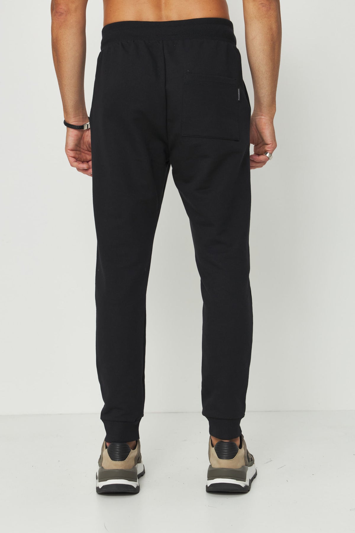 Calça Moletom Com Punho Masculino Acostamento Preto