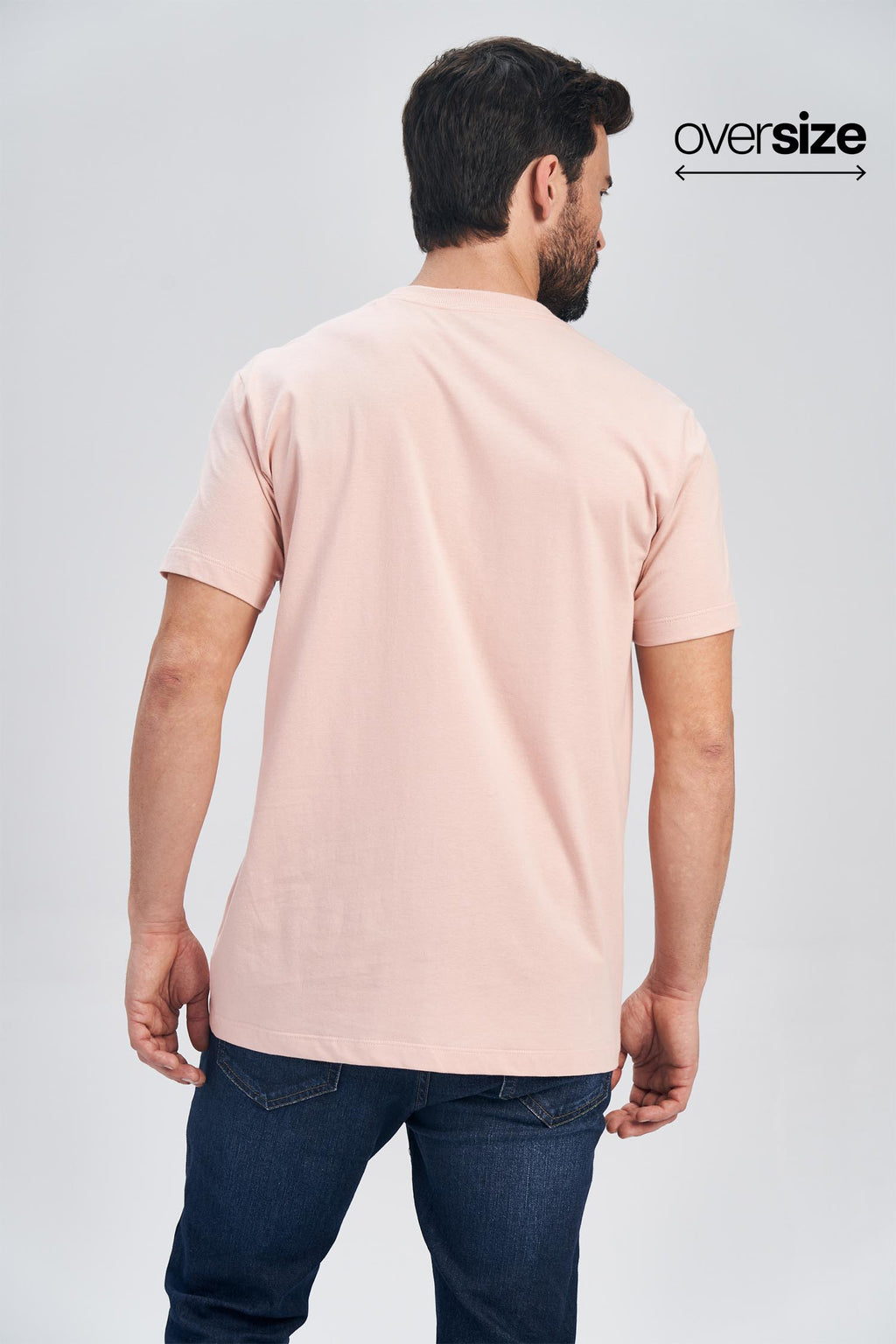 Camiseta Clássica Masculina Oversize Acostamento Rosa Cha