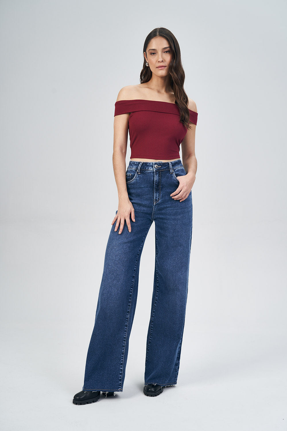 Blusa Ombro a Ombro Feminina Acostamento Off White