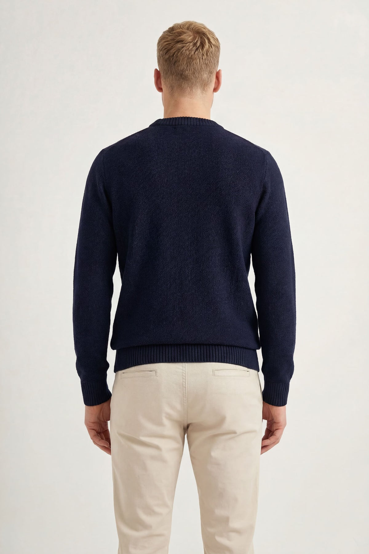 Suéter Tricot Clássico Masculino Acostamento Marinho