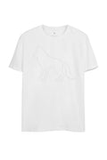 Camiseta Line Wolf Masculina Oversize Acostamento Branco