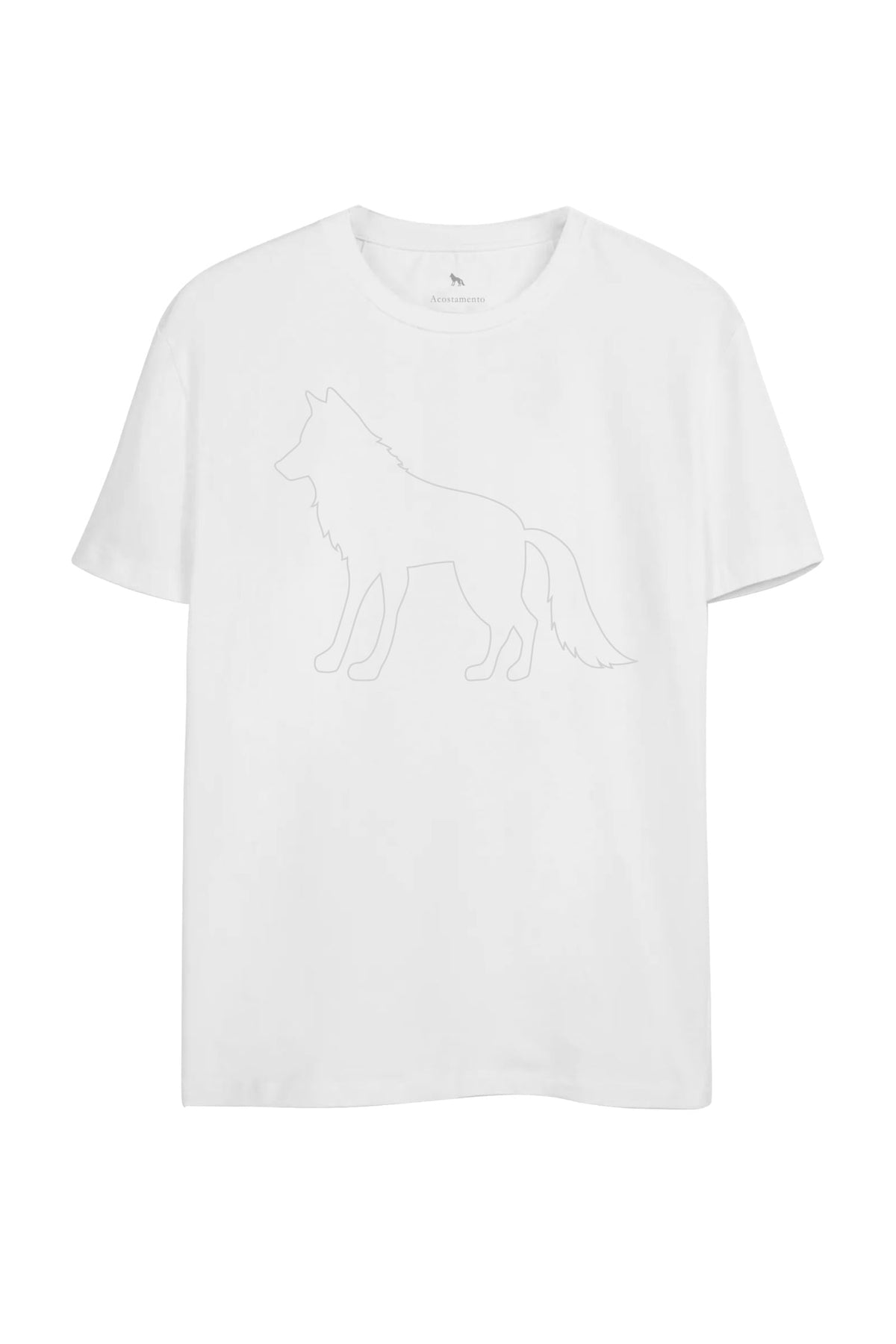 Camiseta Line Wolf Masculina Oversize Acostamento Branco