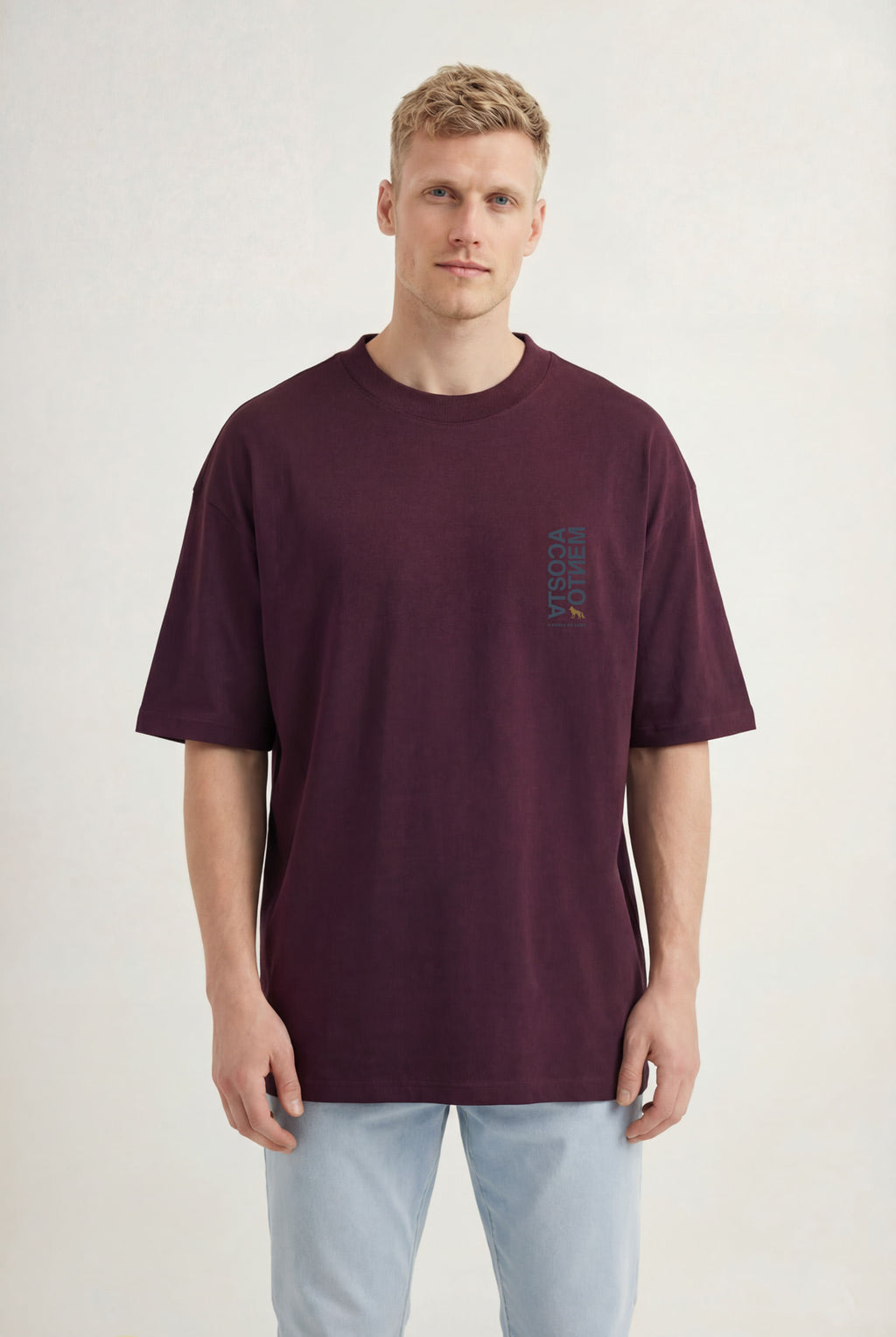 Camiseta Oversize Casual Masculina Acostamento Marinho