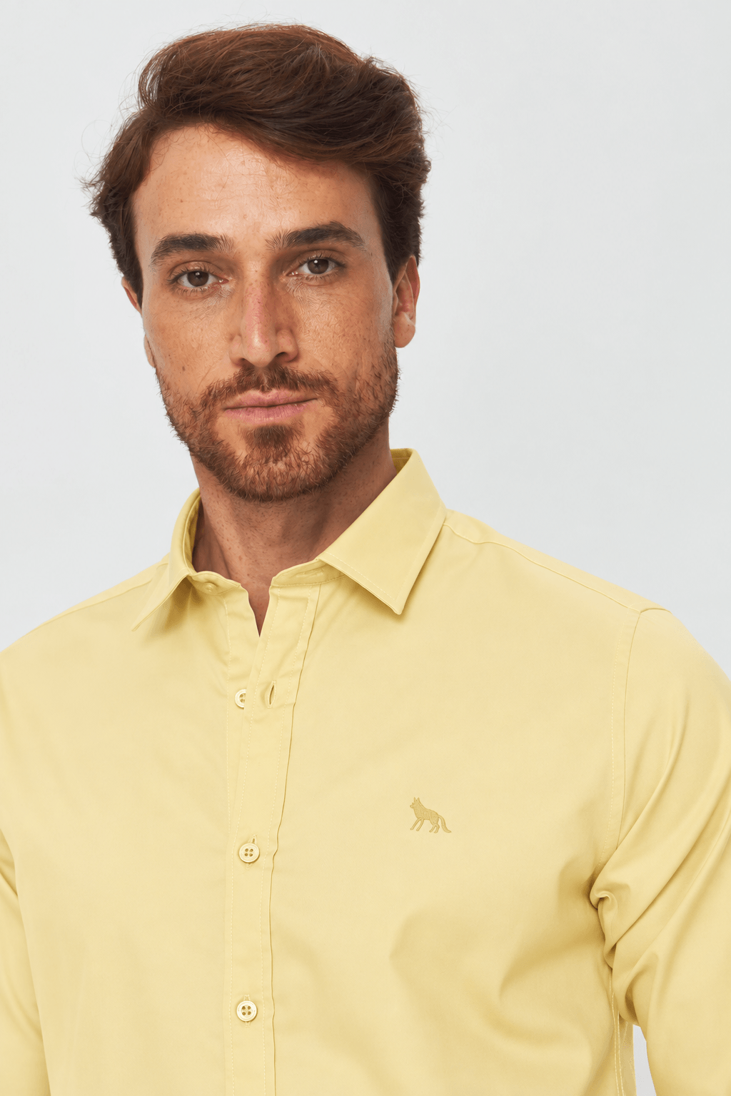 Camisa Cotton Manga Longa Masculina Acostamento Amarelo