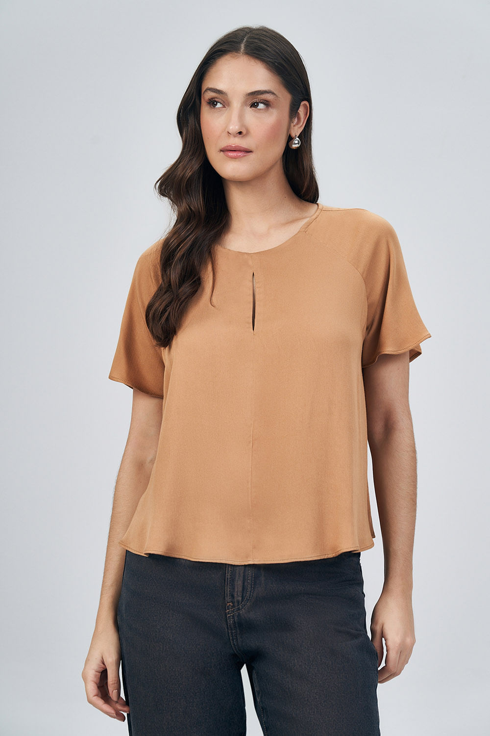 Blusa Abertura Frontal Feminina Acostamento Siena