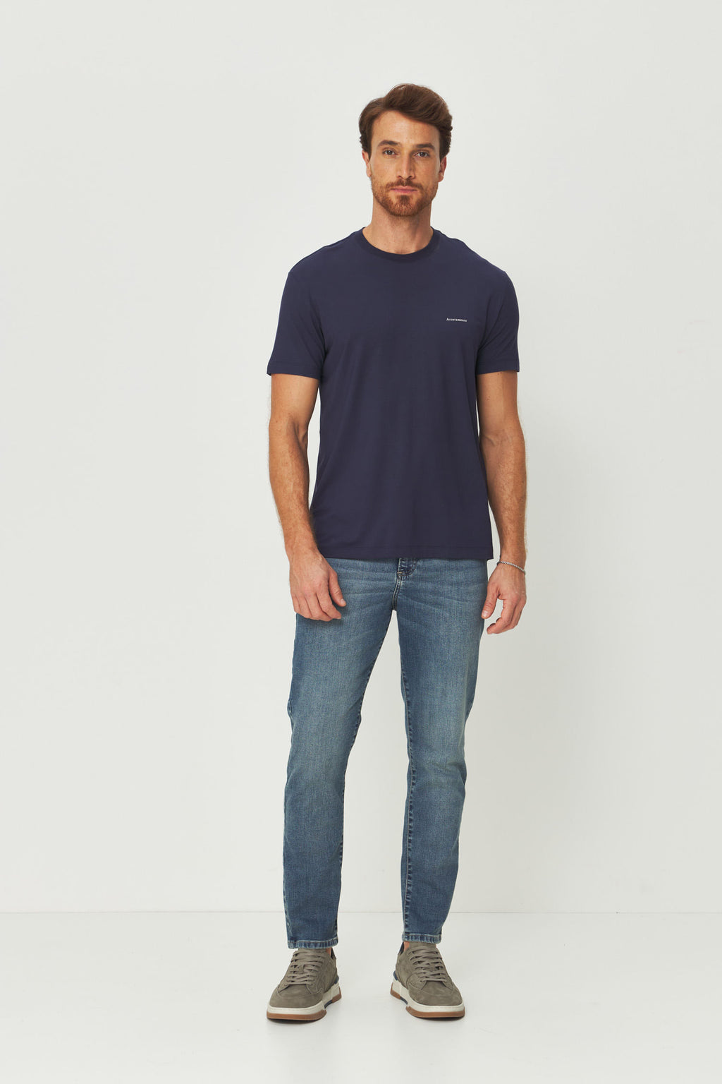 Camiseta Modal Clássica Masculina Acostamento Marinho
