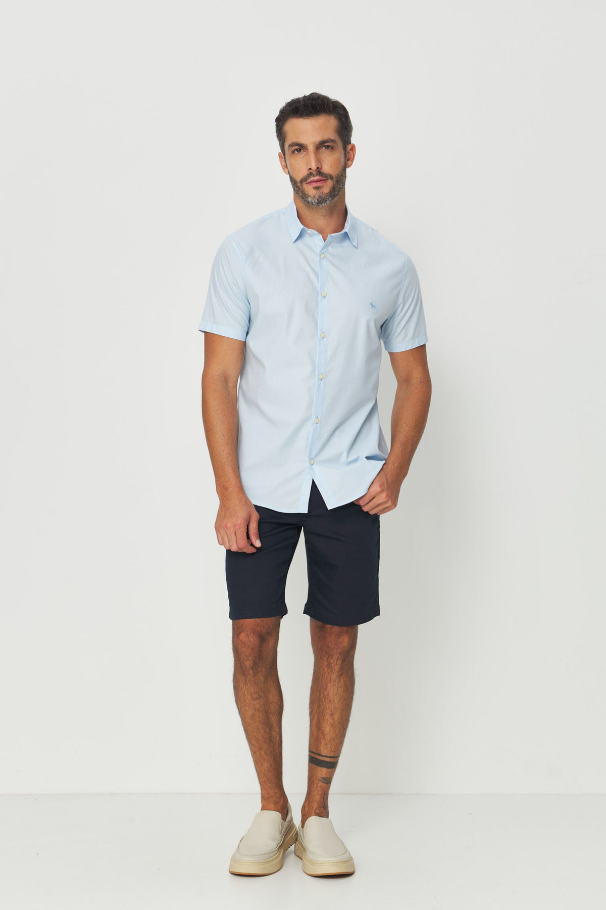 Bermuda Sarja Andrews Masculina Acostamento Marinho