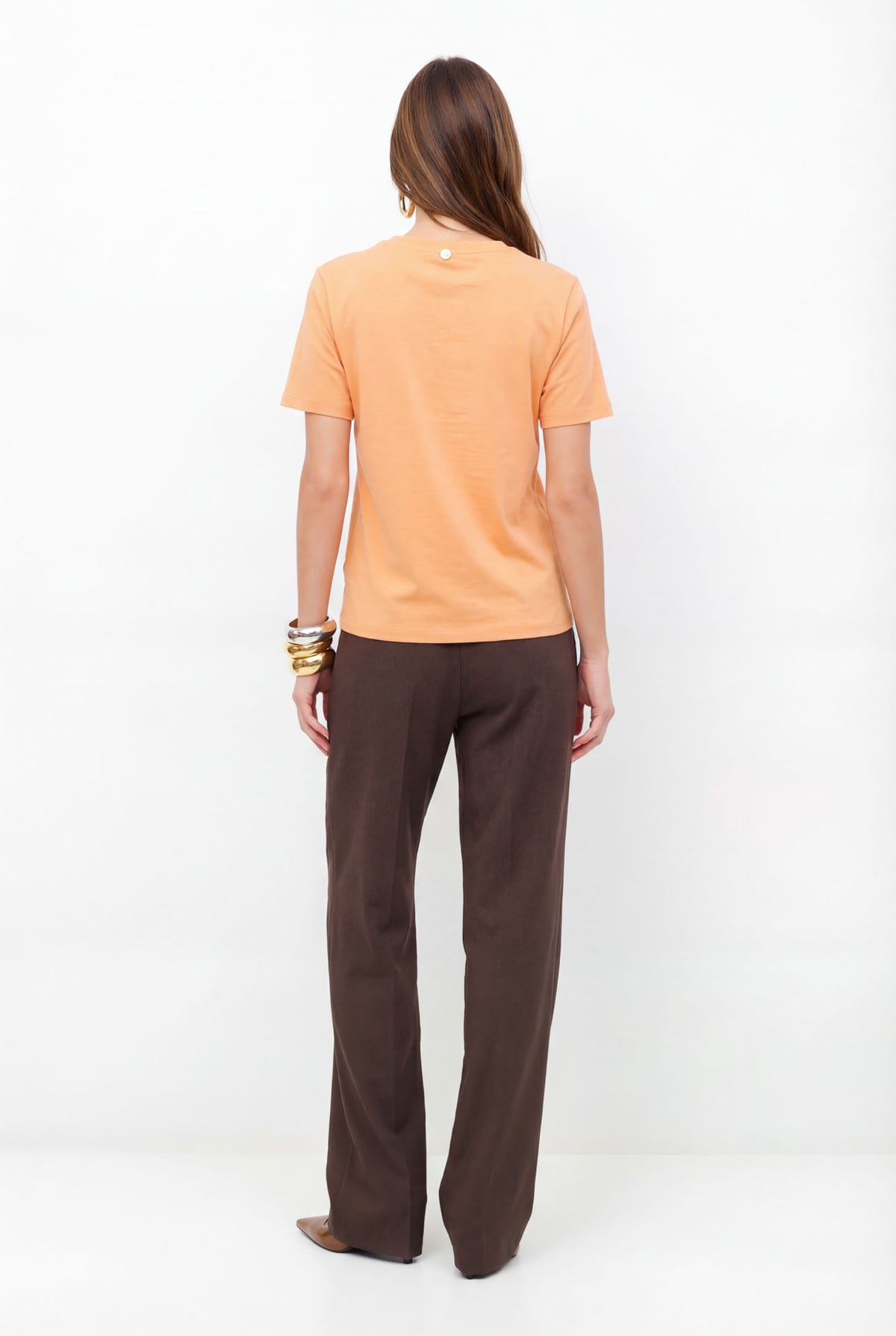 T-Shirt Bordada Logo ACT Feminina Spice Orange