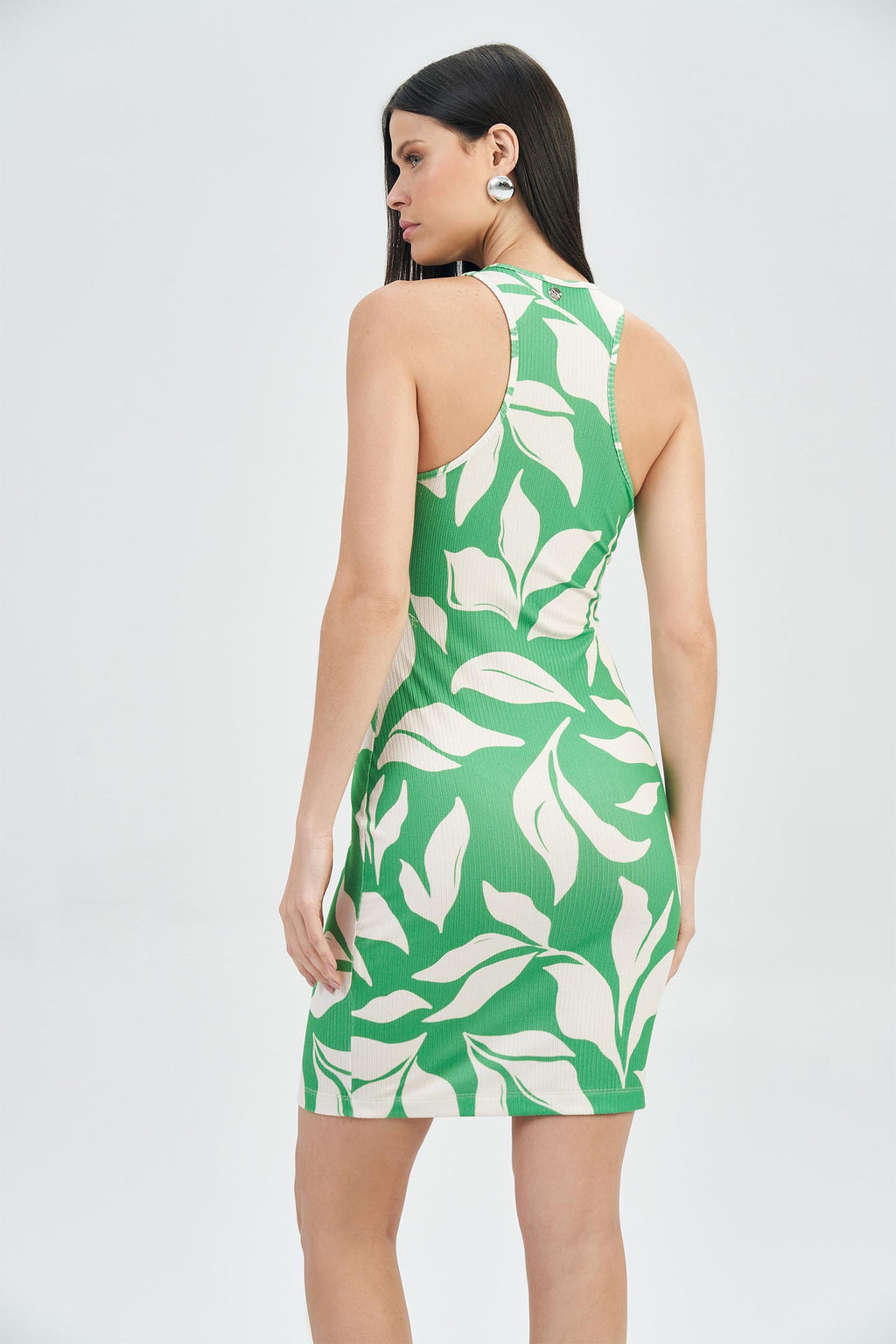 Vestido Canelado Print Feminino Acostamento Zebra Mix