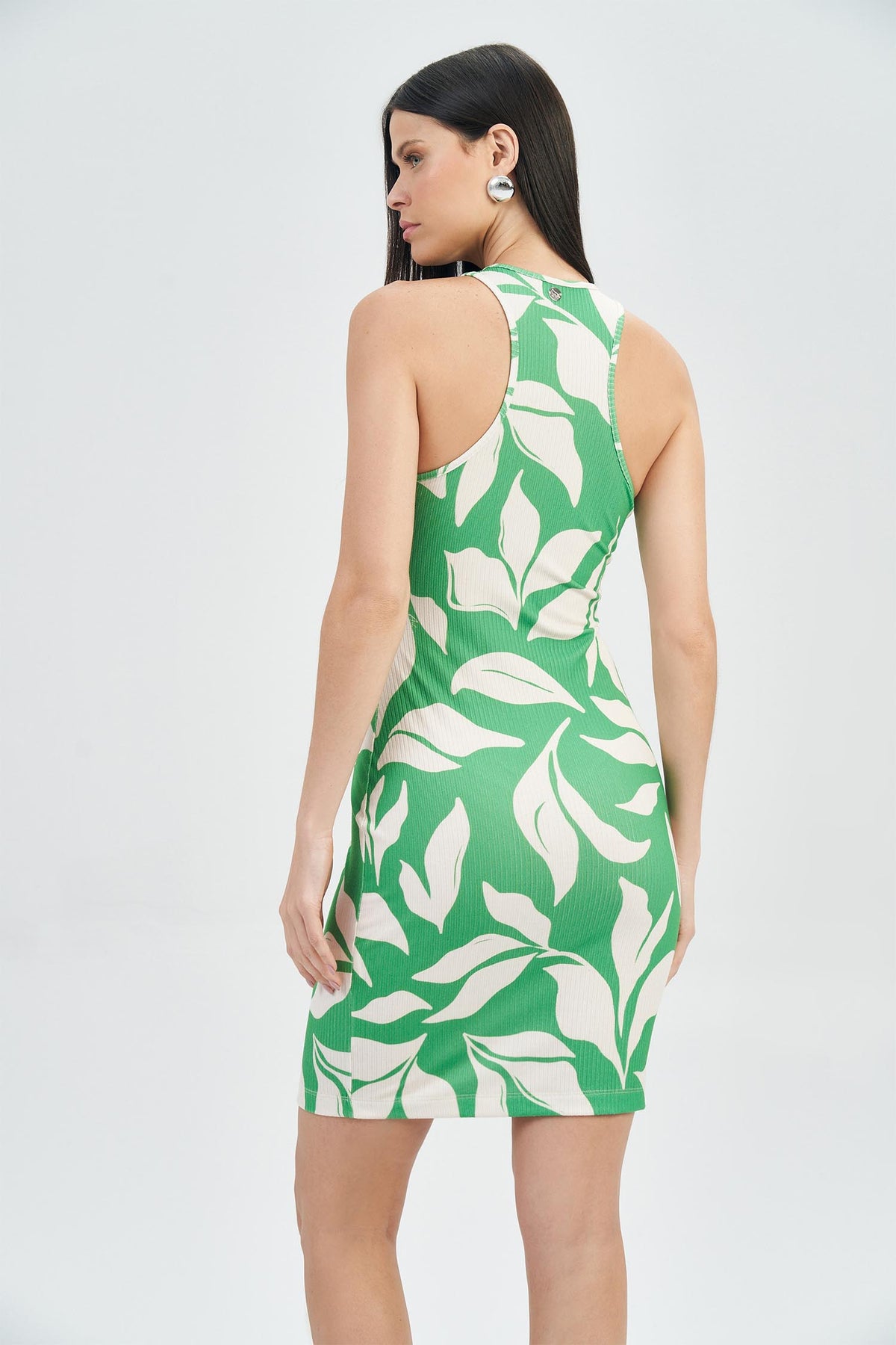 Vestido Canelado Print Feminino Acostamento Zebra Mix