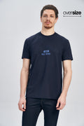 Camiseta Patch Lettering Masculina Oversize Acostamento Marinho