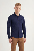 Camisa Básica Manga Longa Masculina Acostamento Marinho