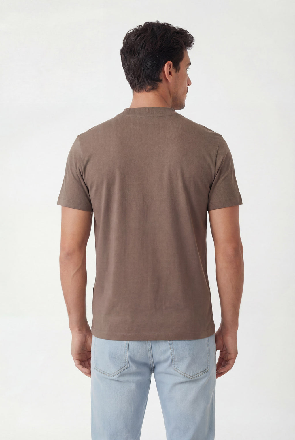 Camiseta Casual Masculina Acostamento Capuccino