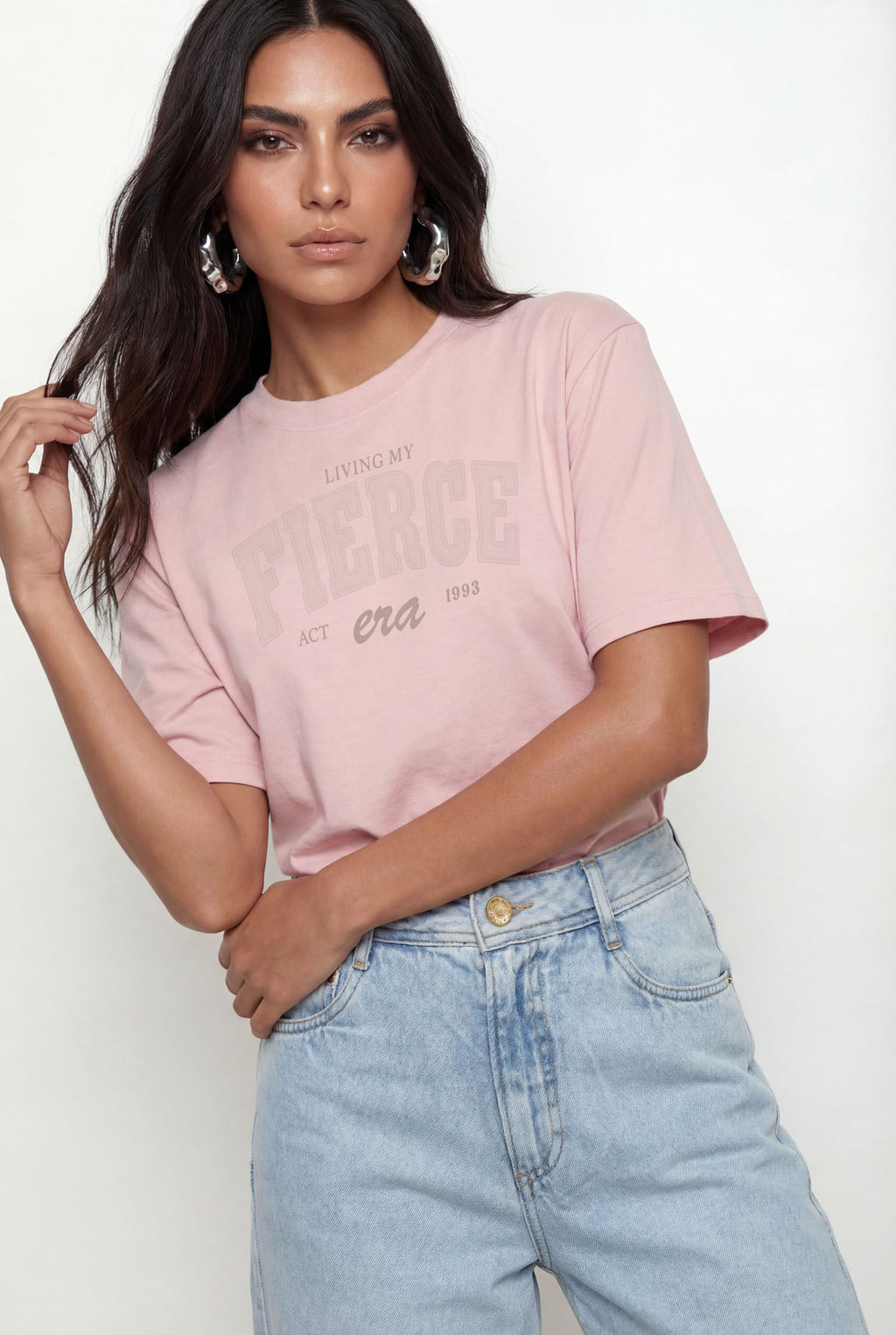 T-shirt Estampada ACT Feminina Soft Pink