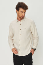 Camisa Linho Manga Longa Masculina Acostamento Natural