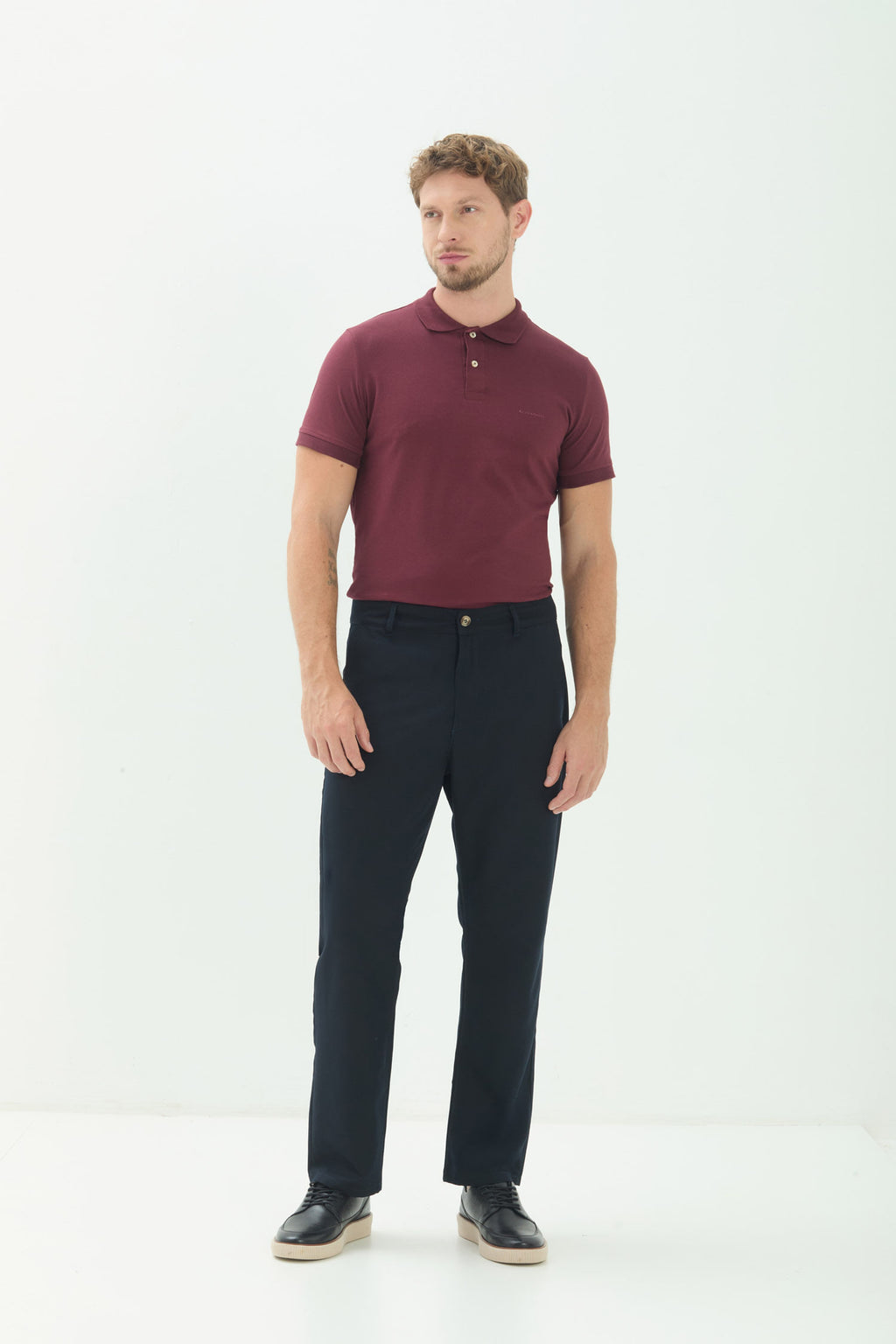 Calça Casual Com Elastano Masculina Acostamento Marinho