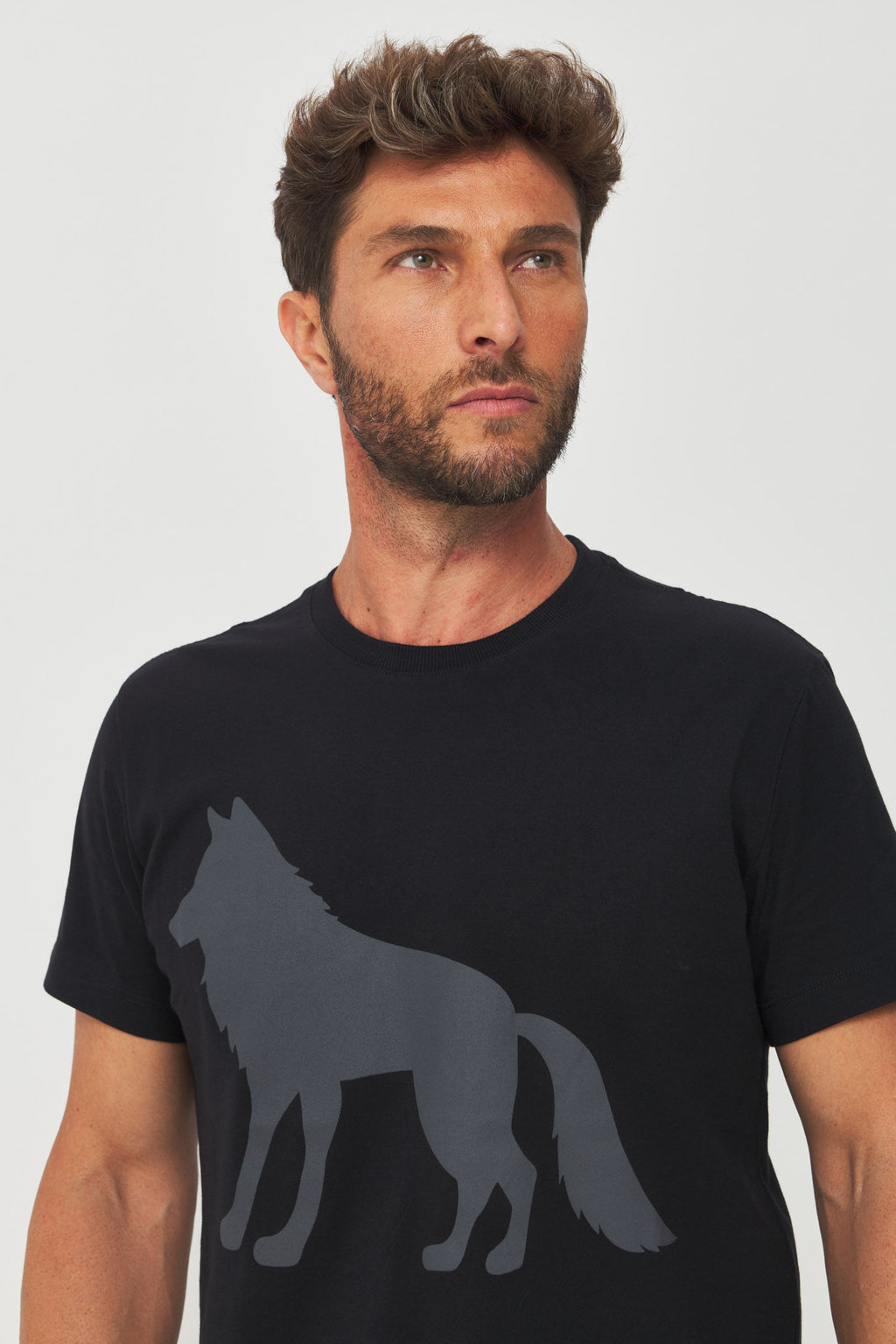 Camiseta Casual Estampada Masculino Acostamento Preto