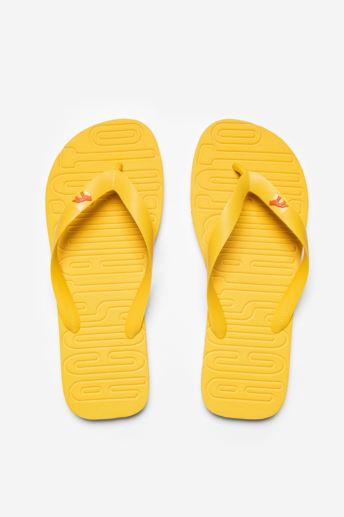 Chinelo Logo Instinto Masculino Acostamento Amarelo