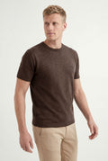 Camiseta Tricot Básica Masculina Acostamento Marrom