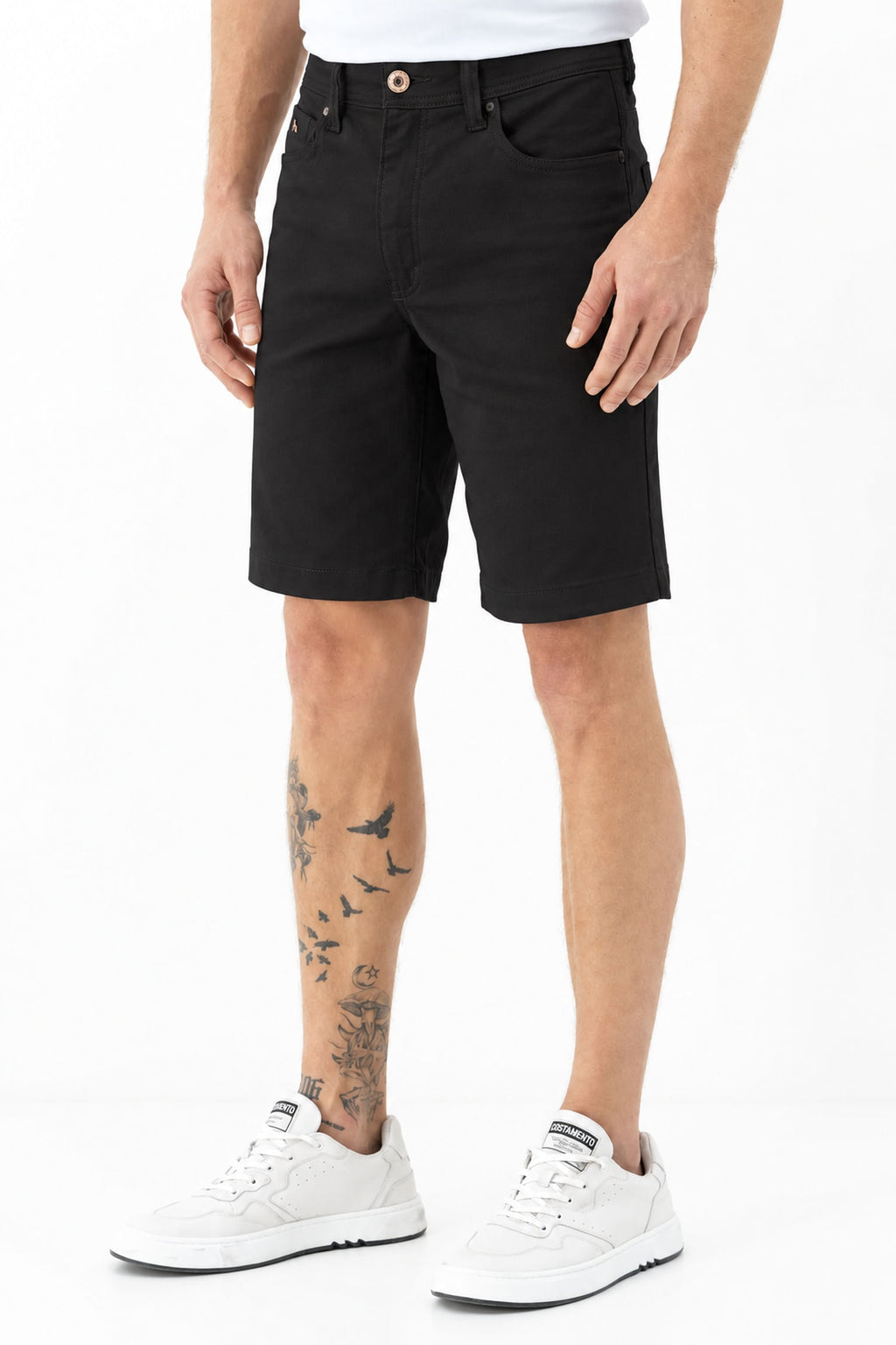 Bermuda Sarja Casual Masculina Acostamento Preto