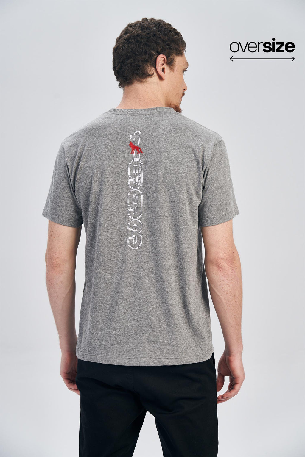 Camiseta Silk 1993 Masculina Oversize Acostamento Mescla Grafite