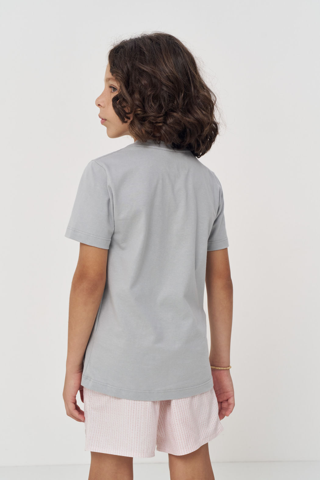 Camiseta Estampa Lobo Menino Acostamento Next Azul Neblina