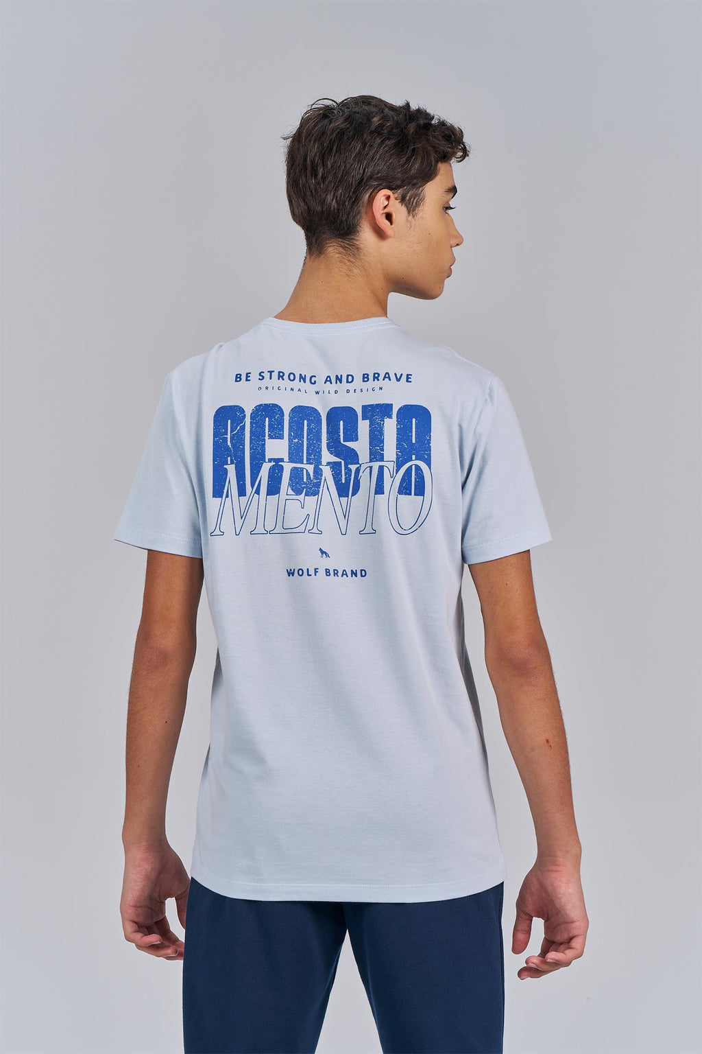 Camiseta Wild Wolf Menino Acostamento Next Azul Maresia