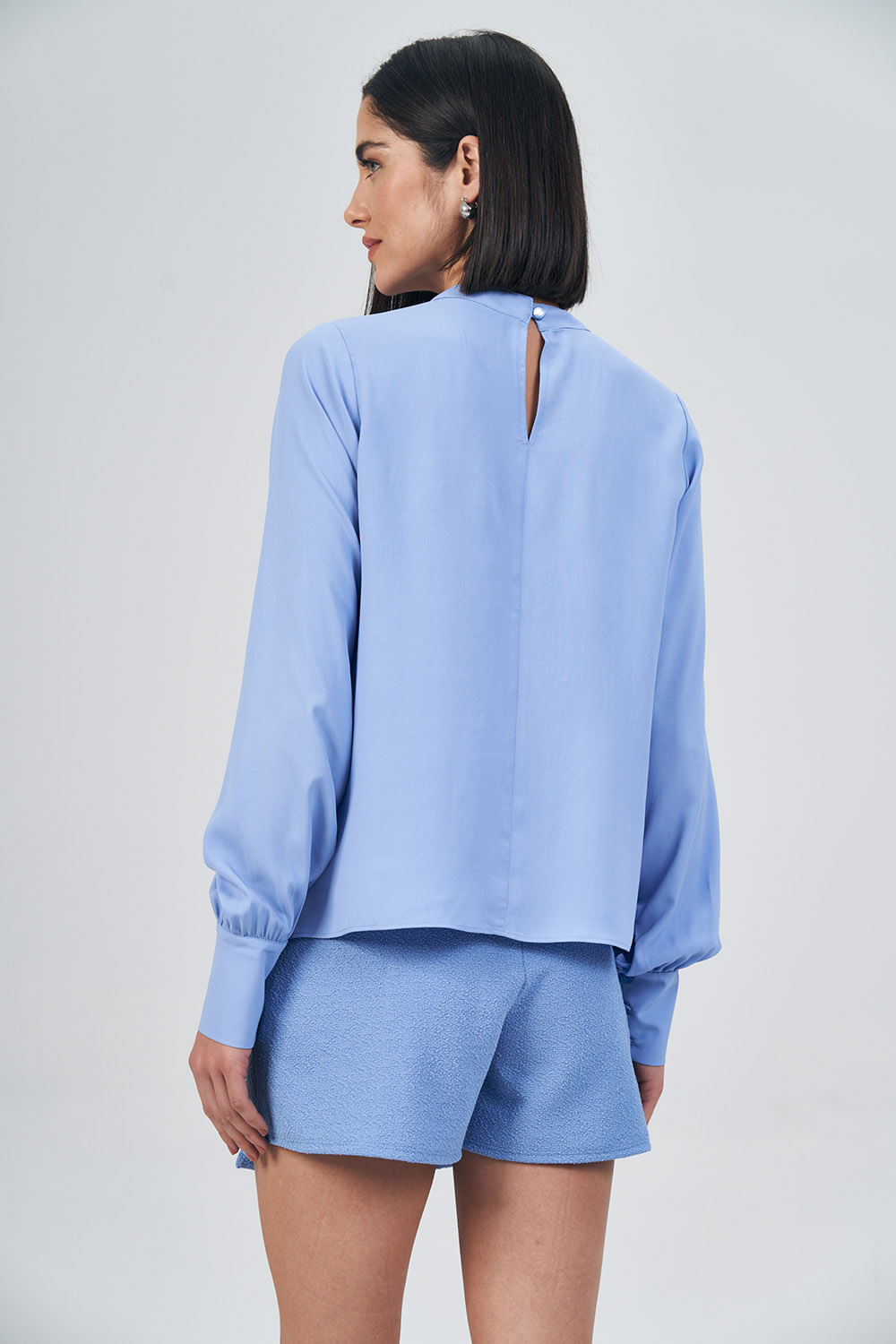 Blusa Detalhe Franzido Feminina Acostamento Preto