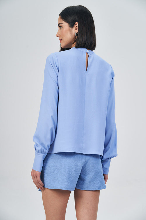 Blusa Detalhe Franzido Feminina Acostamento Preto