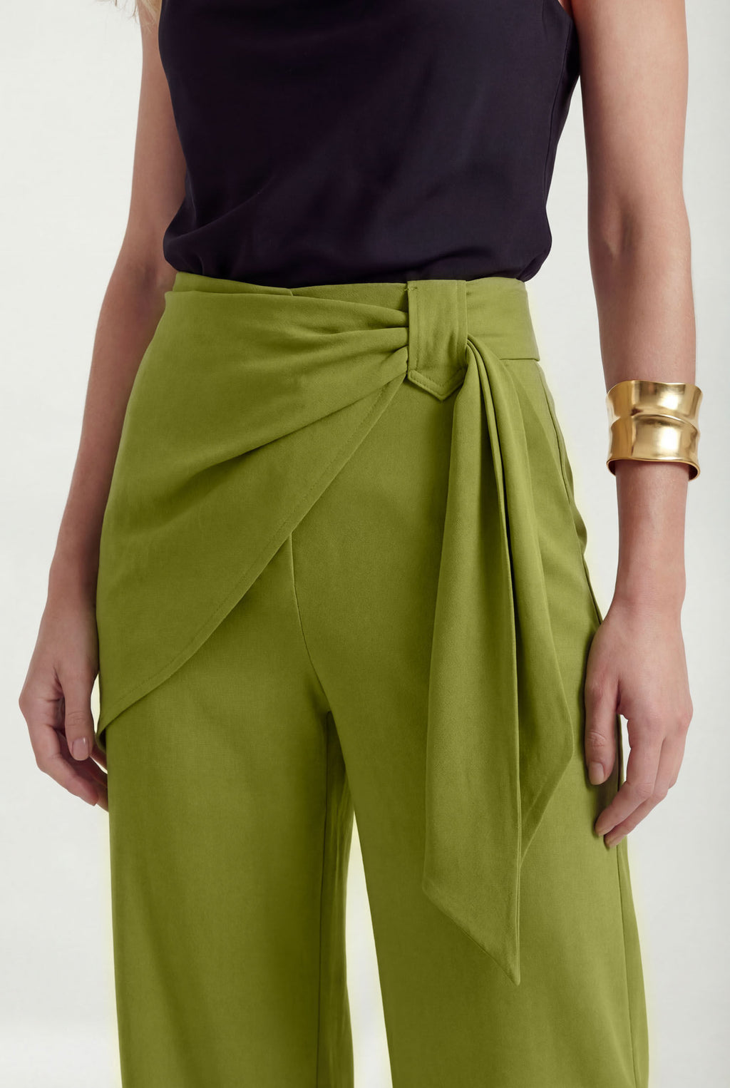 Calça Com Faixa Transpassada ACT Feminina Fresh Olive