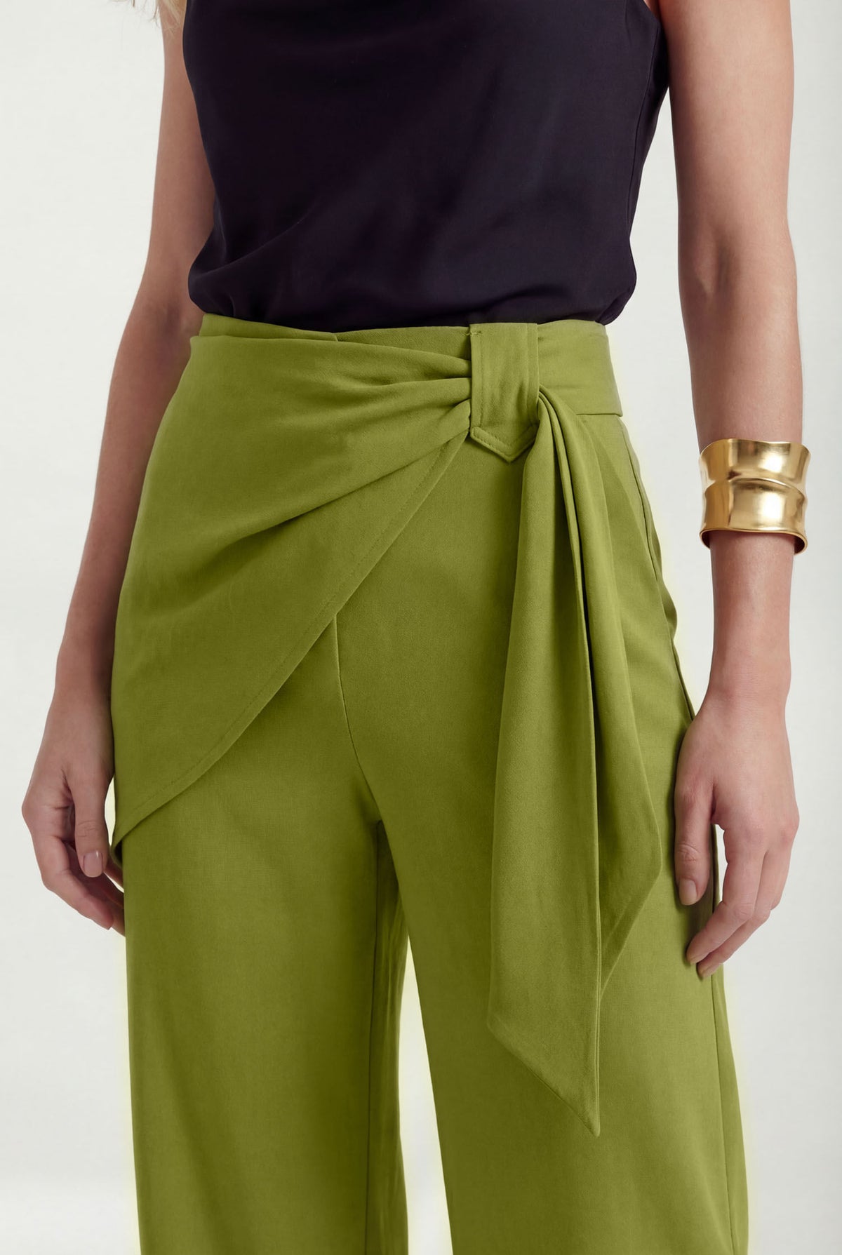 Calça Com Faixa Transpassada ACT Feminina Fresh Olive