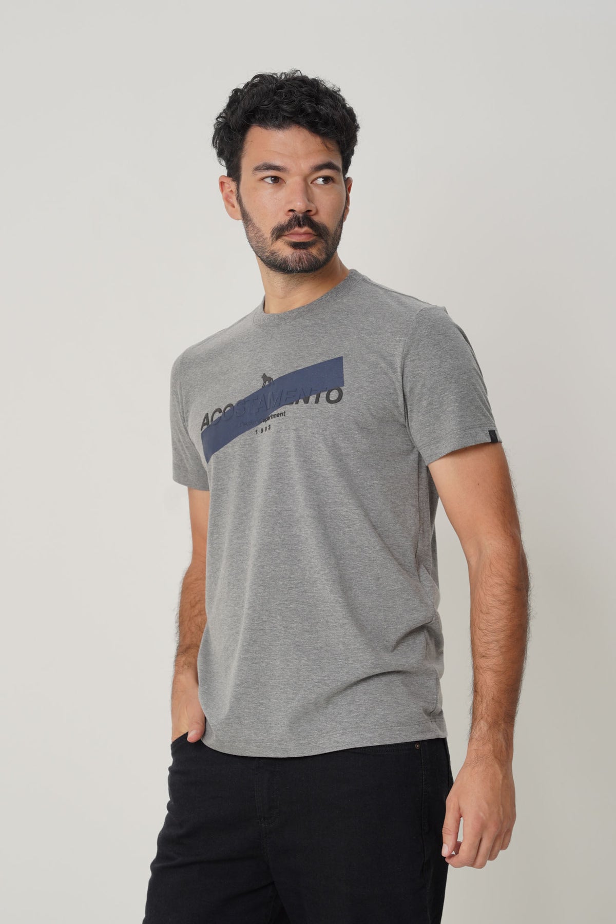 Camiseta Urban Style Masculina Acostamento Mescla Grafite