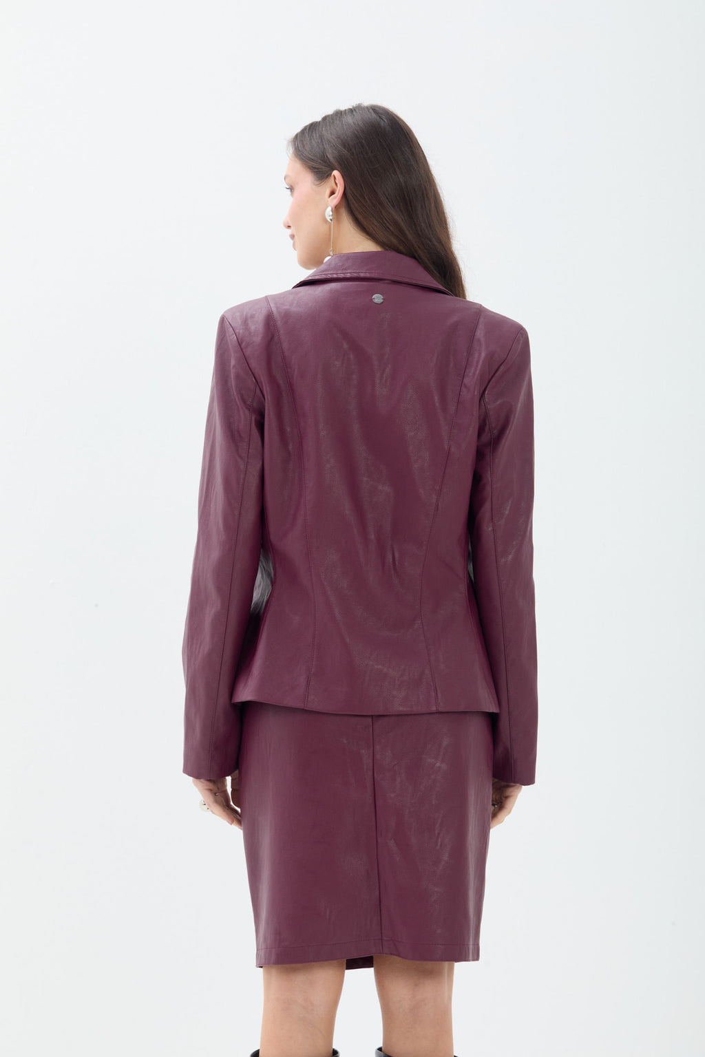 Blazer Em PU Transpassado ACT Feminino Preto