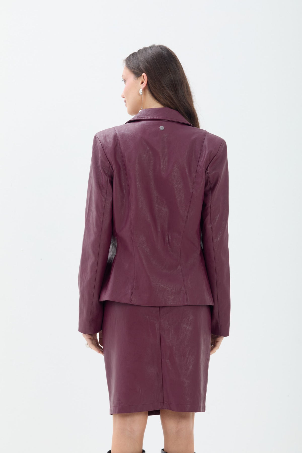 Blazer Em PU Transpassado ACT Feminino Preto