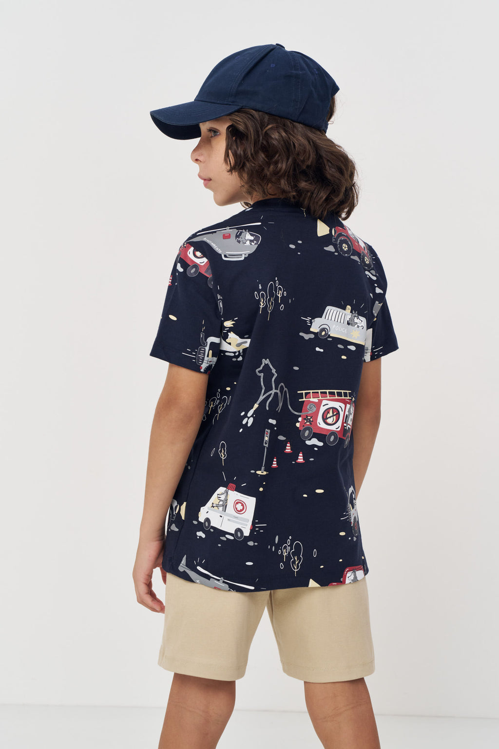 Camiseta Casual Lúdica Menino Acostamento Next Marinho