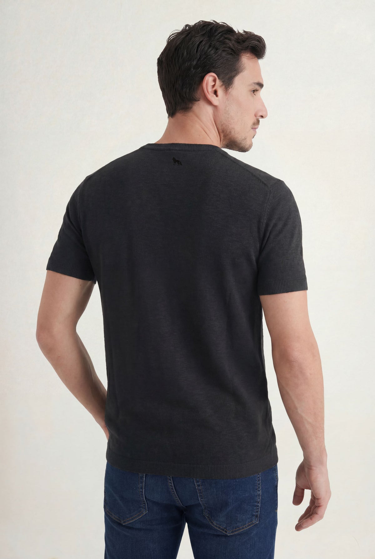 Camiseta Tricot Básica Masculina Acostamento Preto