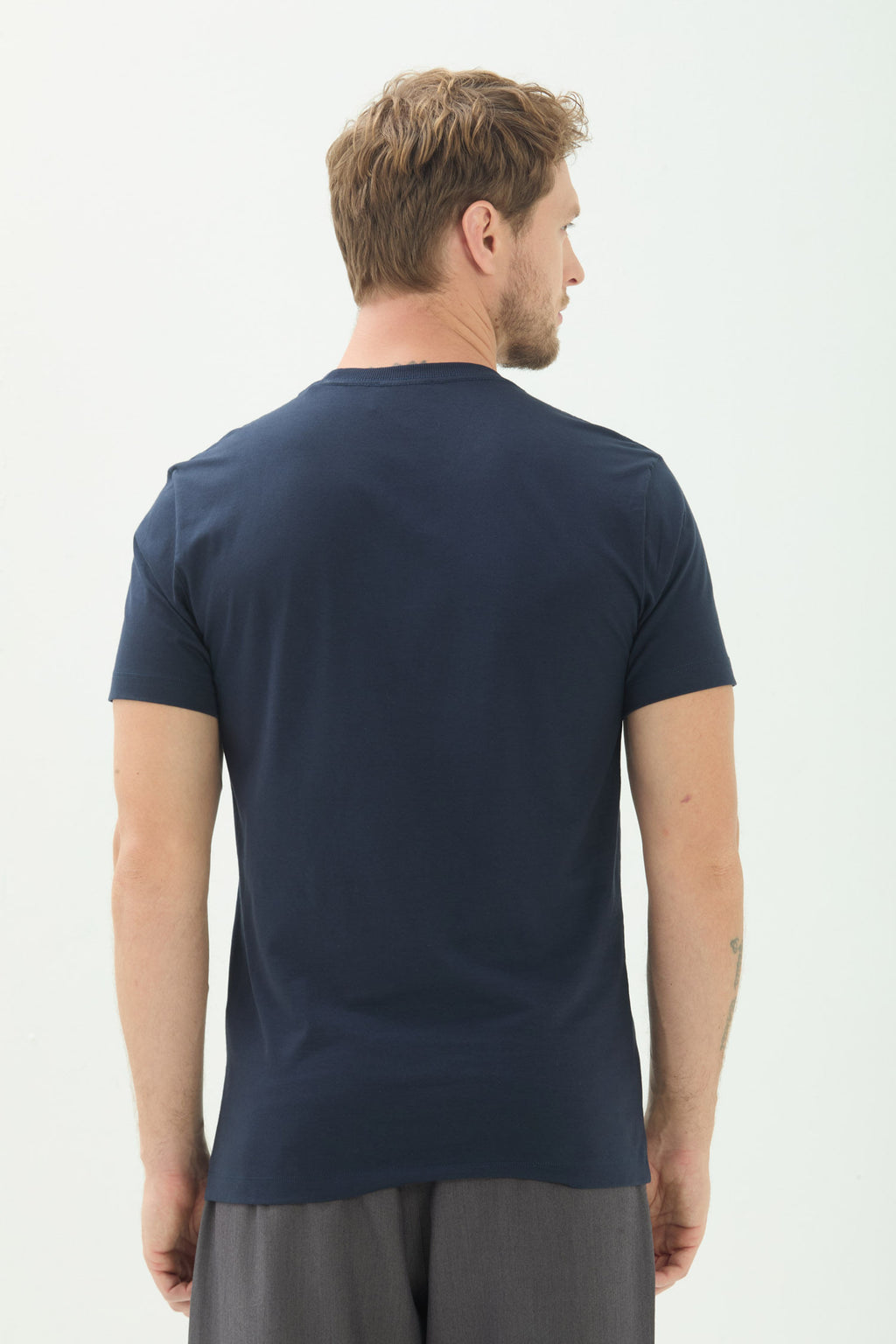 Camiseta Básica Casual Masculina Acostamento Marinho