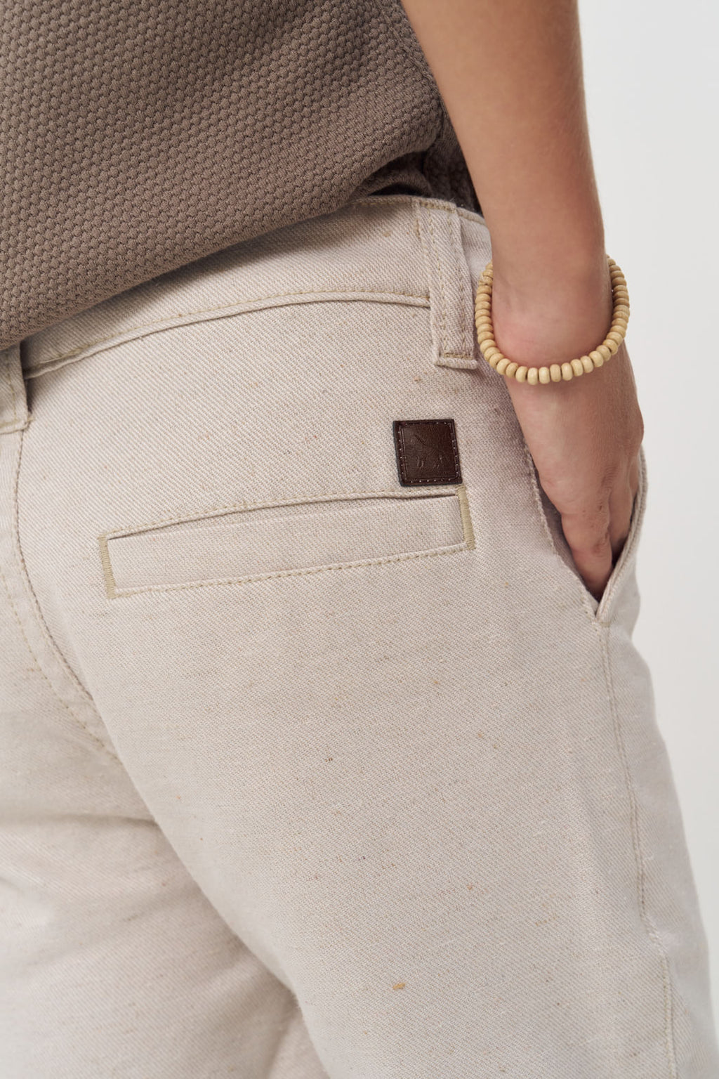 Bermuda Basic Com Bolsos Menino Acostamento Next Bege