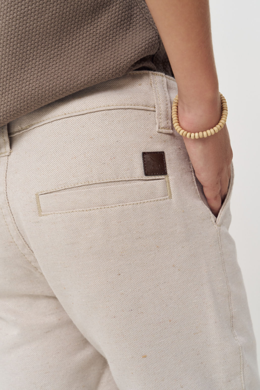 Bermuda Basic Com Bolsos Menino Acostamento Next Bege