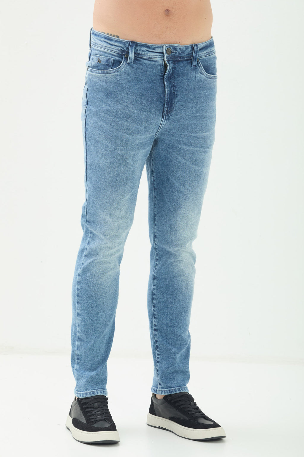 Calça Jeans Skinny Moderna Masculina Acostamento Jeans Claro
