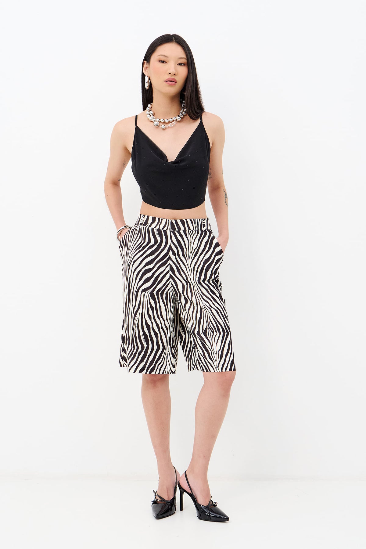 Top Degagê Strass Feminino Inblanche Preto