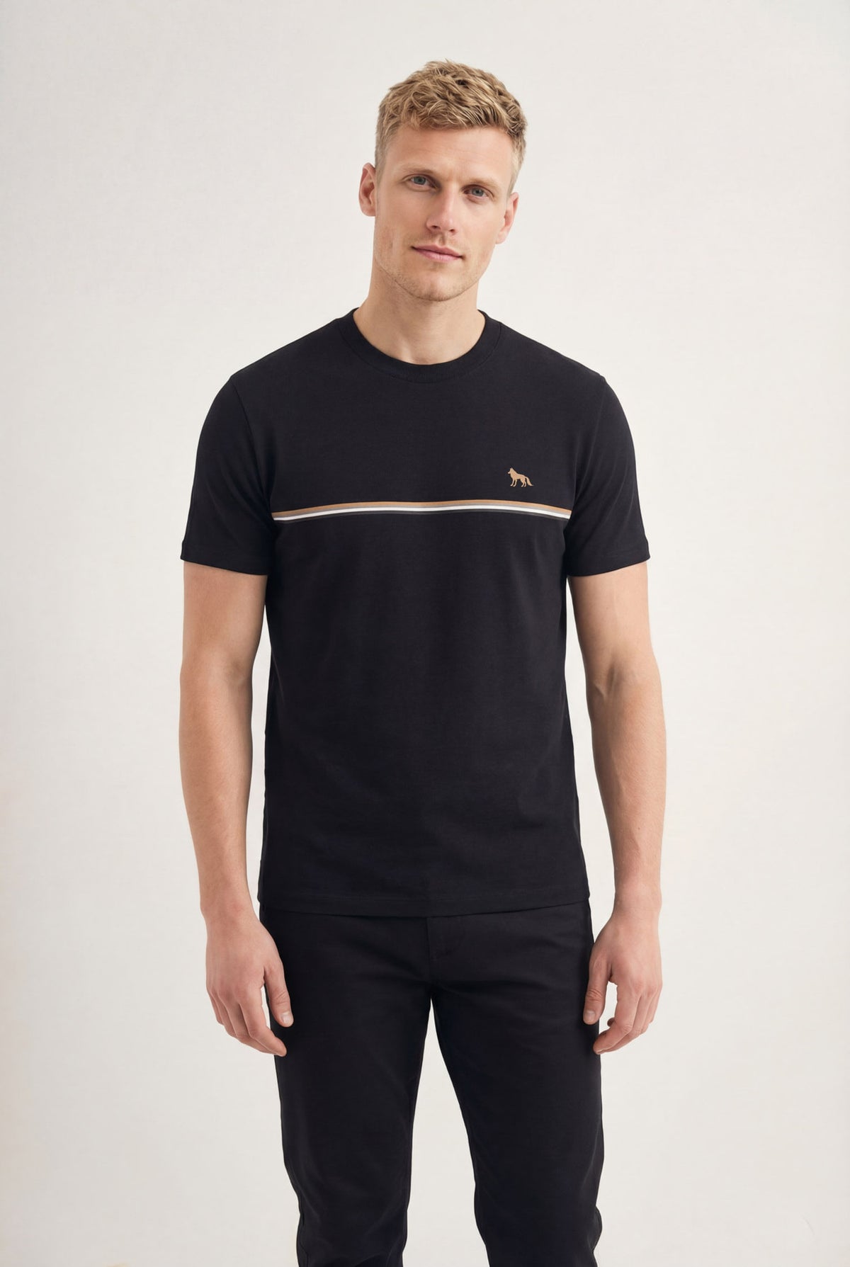 Camiseta Casual Masculina Acostamento Preto
