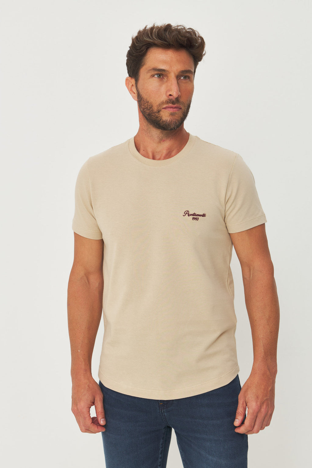 Camiseta Elastano Casual Minimal Masculina Acostamento Goanna