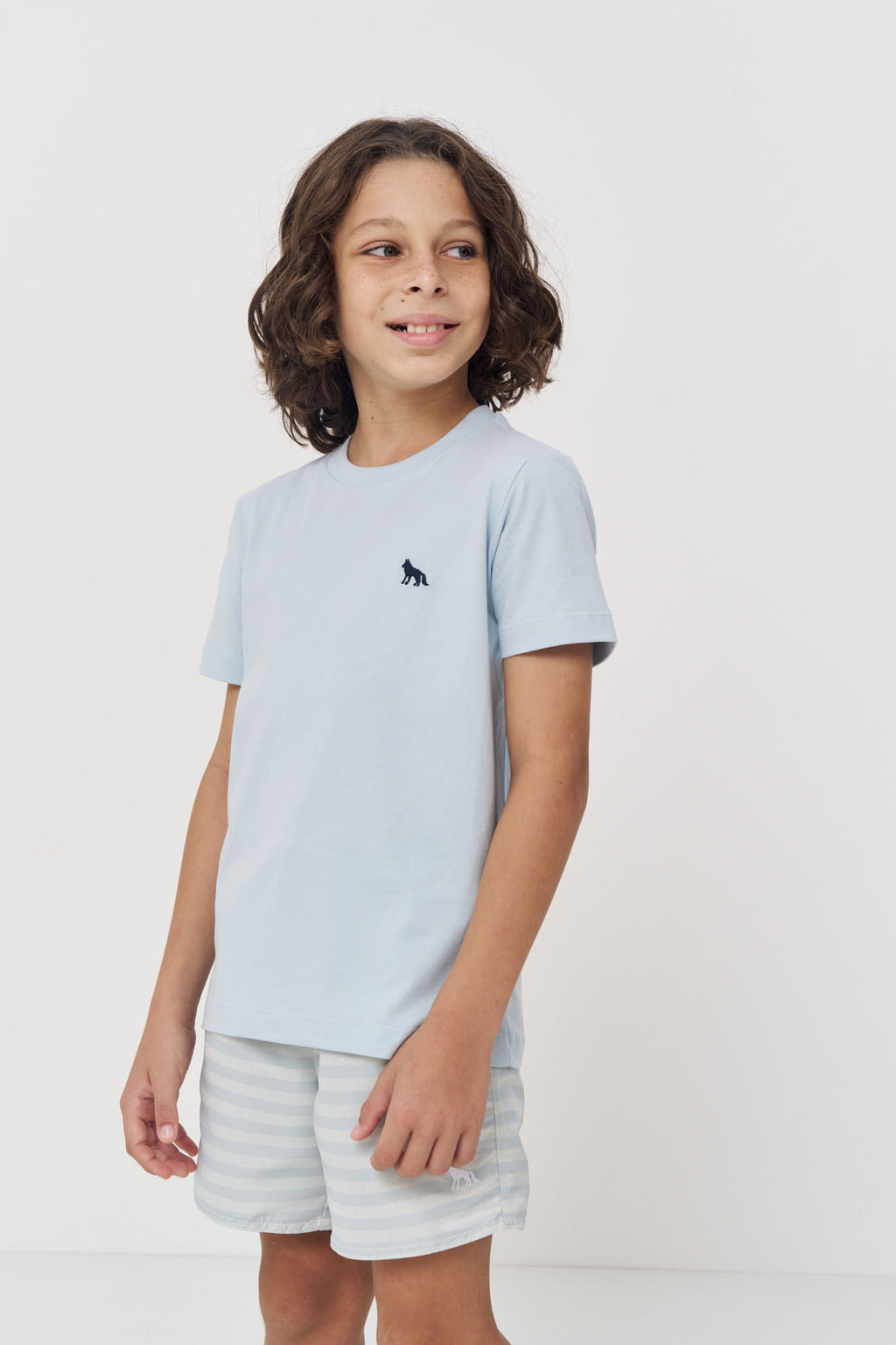Camiseta Básica Premium Menino Acostamento Next Azul Maresia